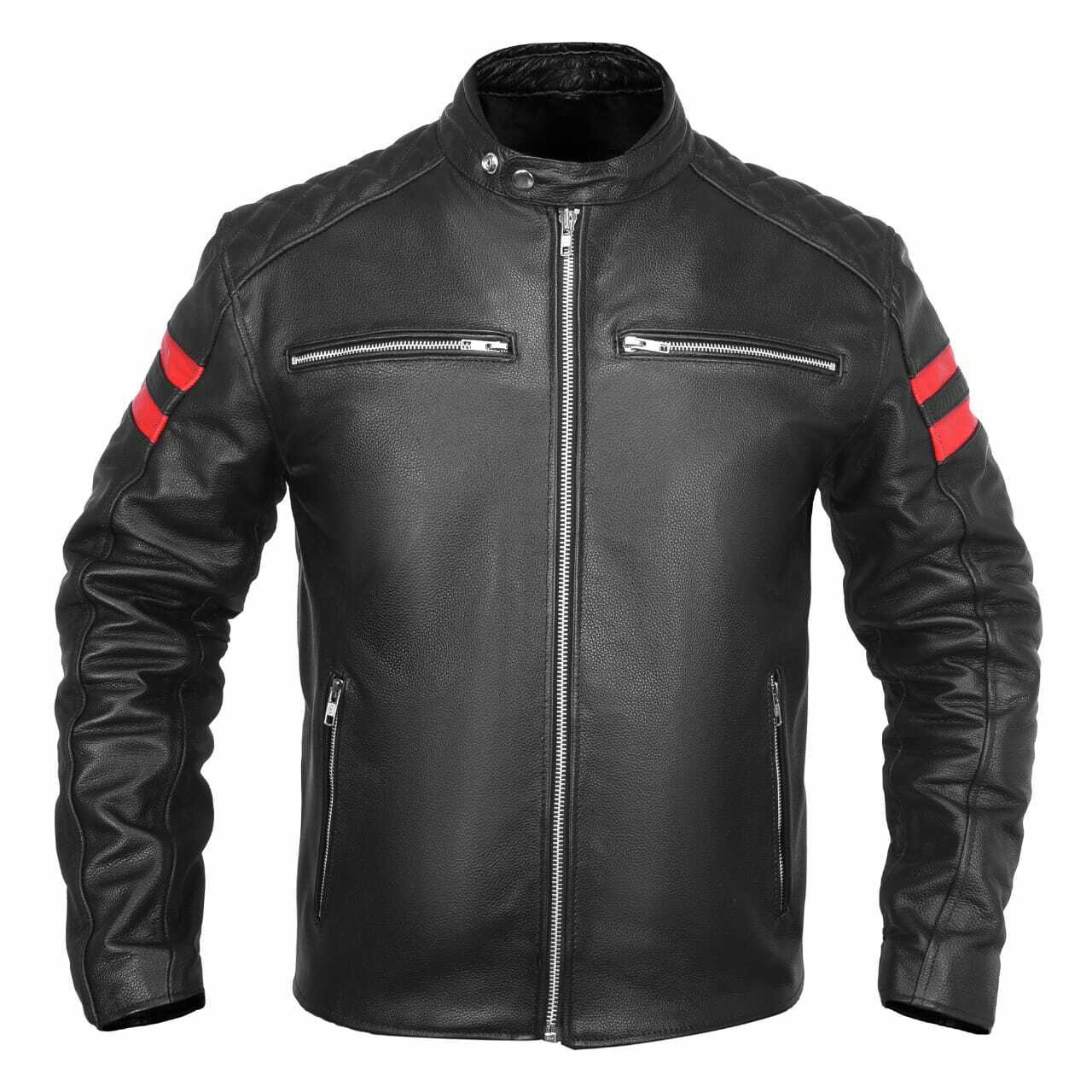 Cafe Racer Leather Armor Biker Jacket - MA Leathers (Private) Limited